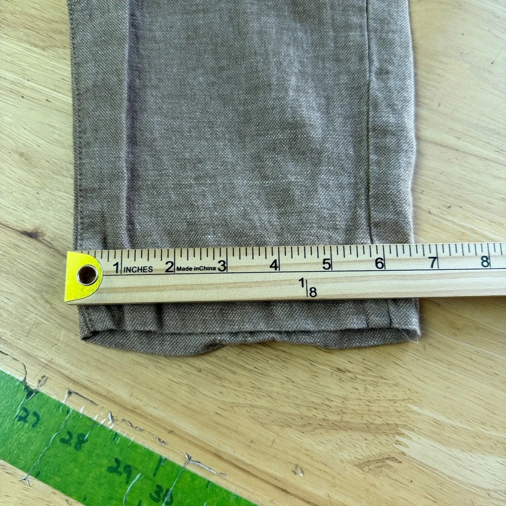 Banana Republic LINEN Blend Mason Athletic Tapered Pant Mens 34x28 Tan Casual
